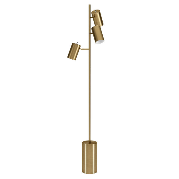 65" 3-Light Tree Floor Lamp with Adjustable Metal Cylinder Shades