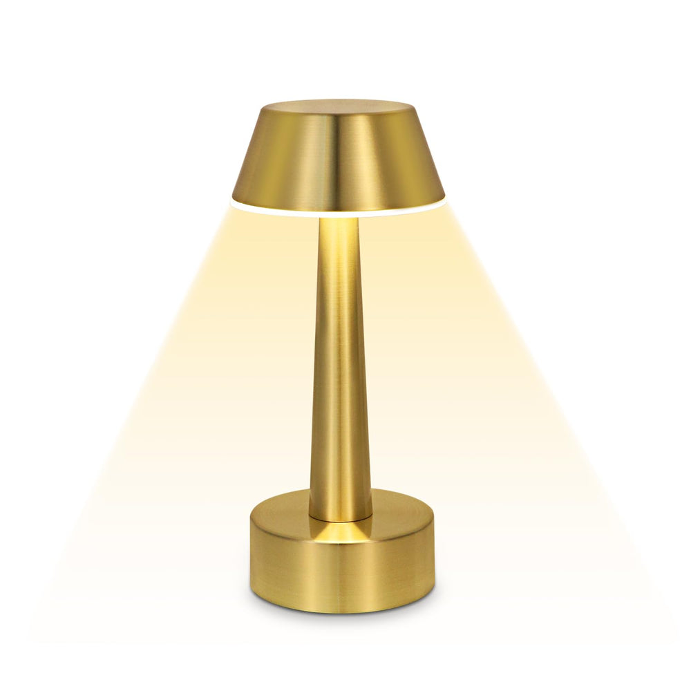 UMEXUS 8.8'' Cordless Small Table Lamp for Bar Restaurant, Rechargeable Battery Operated Touch Lamps, Gold 3-Way Dimmable LED Metal Portable Bedside Mini Night Light for Bedroom Outdoor, Home Decor