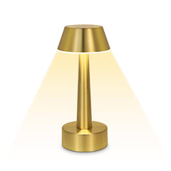 UMEXUS 8.8'' Cordless Small Table Lamp for Bar Restaurant, Rechargeable Battery Operated Touch Lamps, Gold 3-Way Dimmable LED Metal Portable Bedside Mini Night Light for Bedroom Outdoor, Home Decor