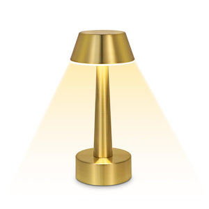 UMEXUS 8.8'' Cordless Small Table Lamp for Bar Restaurant, Rechargeable Battery Operated Touch Lamps, Gold 3-Way Dimmable LED Metal Portable Bedside Mini Night Light for Bedroom Outdoor, Home Decor