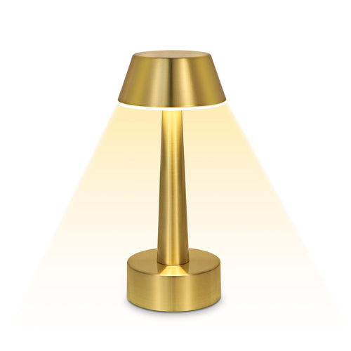 UMEXUS 8.8'' Cordless Small Table Lamp for Bar Restaurant, Rechargeable Battery Operated Touch Lamps, Gold 3-Way Dimmable LED Metal Portable Bedside Mini Night Light for Bedroom Outdoor, Home Decor