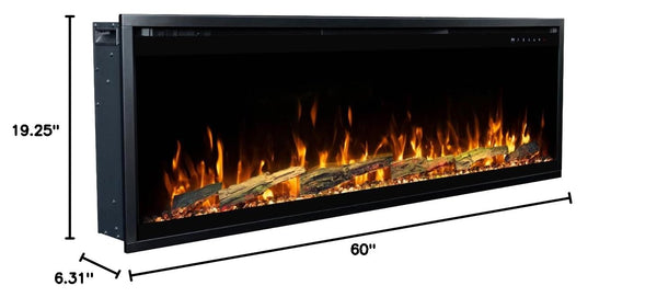 60" Smart Electric Fireplace – Wall Mount & Recessed