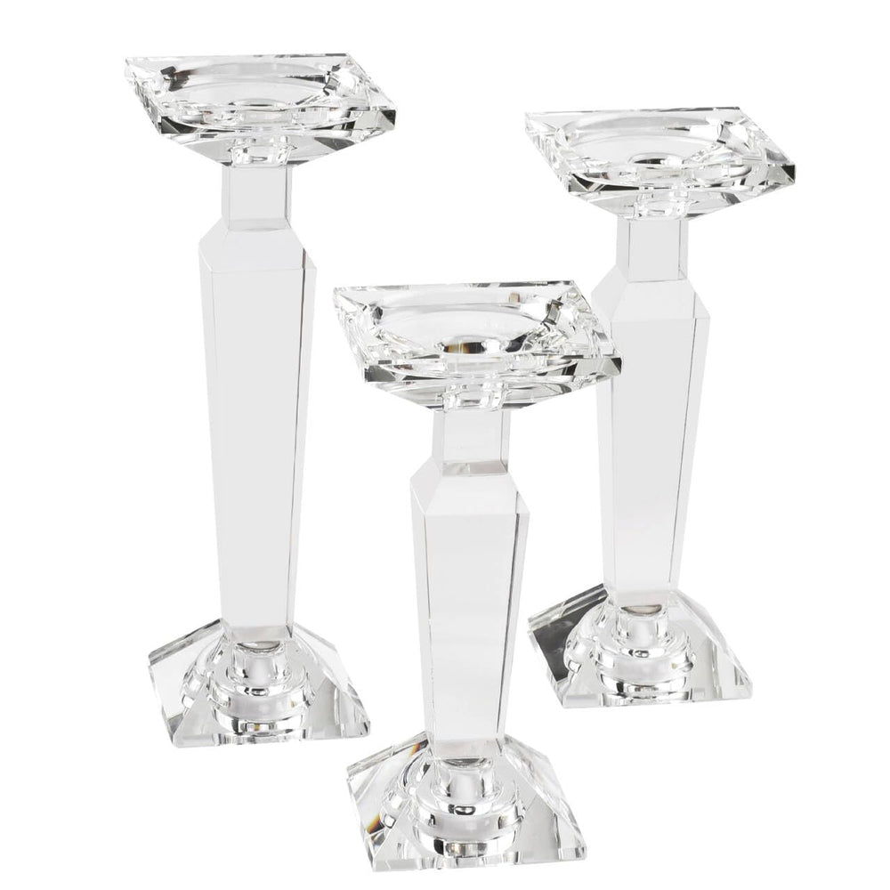 Crystal Candelabra Set — Dual-Purpose Pillar & Taper Candle Holder