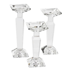 Crystal Candelabra Set — Dual-Purpose Pillar & Taper Candle Holder