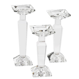 Crystal Candelabra Set — Dual-Purpose Pillar & Taper Candle Holder