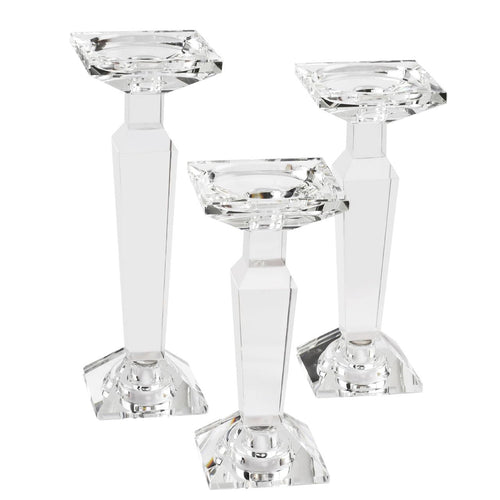 Crystal Candelabra Set — Dual-Purpose Pillar & Taper Candle Holder