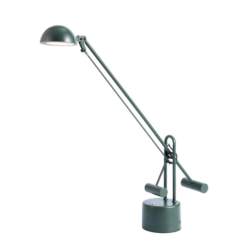 Green Adjustable LED Desk Lamp with Dome Shade