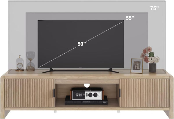 63-Inch Fluted-Door TV Stand & Entertainment Center