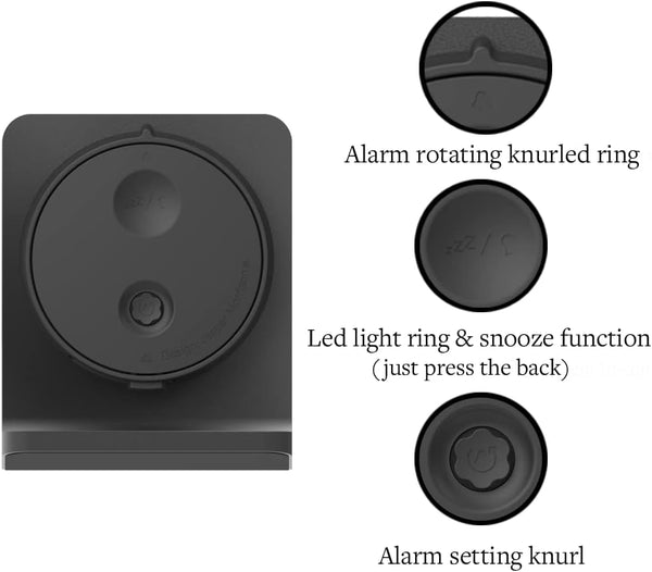 Analog Alarm Clock with Light & Snooze – Silent Bedside Clock