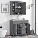 36-Inch Freestanding Bathroom Vanity Set with Sink and Mirror Cabinet