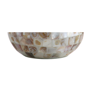 Seashell Coastal Mini LED Table Lamp with White Linen Drum Shade