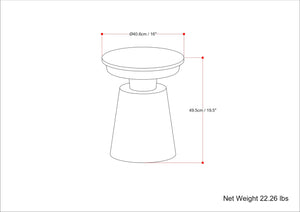 Round Marble Top Accent Side Table with Metal Base
