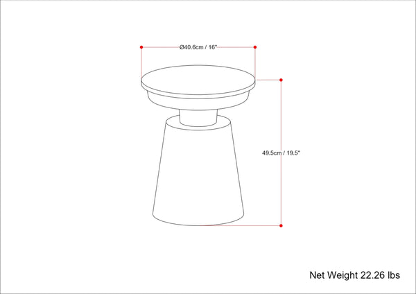 Round Marble Top Accent Side Table with Metal Base
