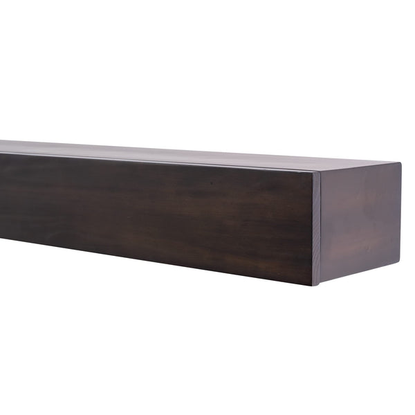 Floating Wood Fireplace Mantel Shelf with Hidden Storage