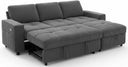 81" L-Shaped Sectional Sleeper Sofa with Pull-Out Bed & Storage