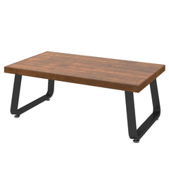 Rustic Wood Coffee Table with Metal Frame