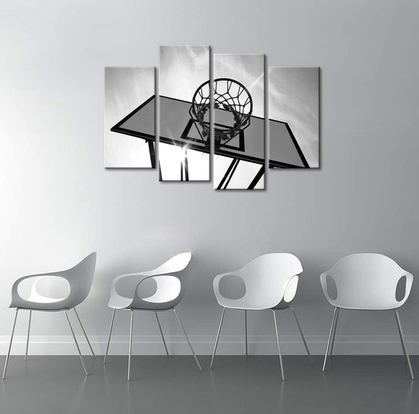 Basketball Canvas Wall Art – 4-Panel Set 32"x48"