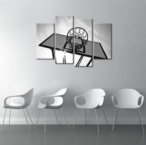 Basketball Canvas Wall Art – 4-Panel Set 32"x48"