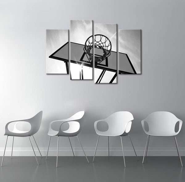Basketball Canvas Wall Art – 4-Panel Set 32"x48"