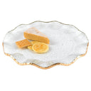 Gold Leaf Glass Platter – 13" Round Charger Plate