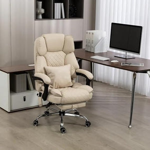 Ergonomic Massage Office Chair with Heat & Kneading | Reclining Executive Desk Chair with Footrest
