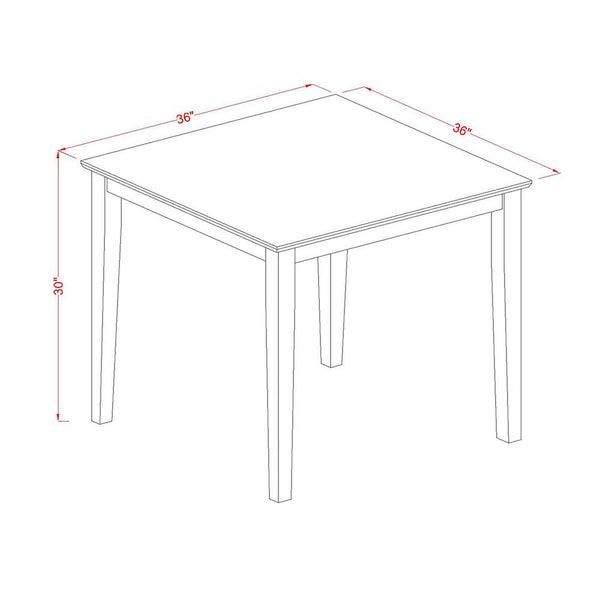 Square Dining Table Set with Chairs – Solid Wood, 3 & 5 Piece