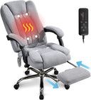 Heated Massage Reclining Office Chair with Footrest