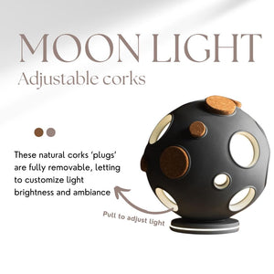 Moon-Inspired Adjustable Glow Table Lamp with Cork Details
