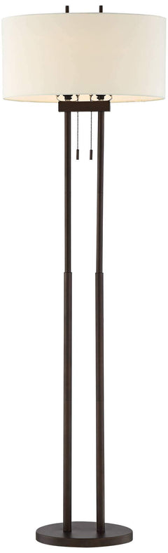 Twin Pole Floor Lamp 62" – Oil Rubbed Bronze with Oval Shade