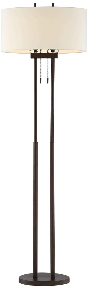 Twin Pole Floor Lamp 62" – Oil Rubbed Bronze with Oval Shade