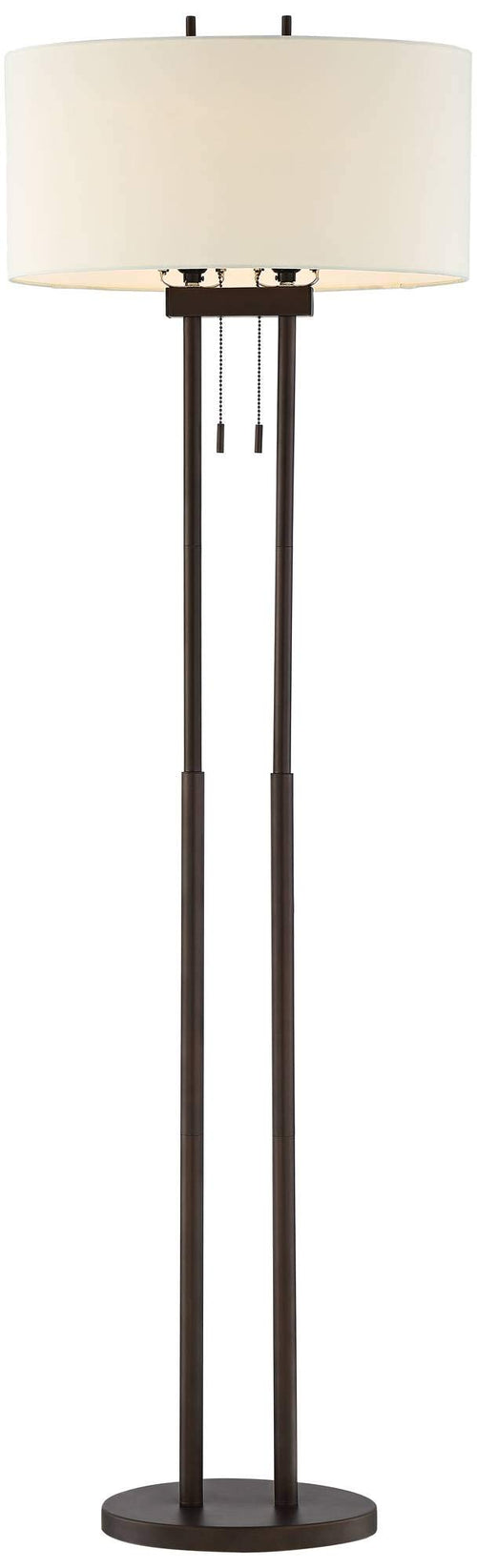 Twin Pole Floor Lamp 62" – Oil Rubbed Bronze with Oval Shade