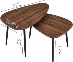 Oval Nesting Coffee Table Set