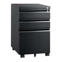 3-Drawer Mobile File Cabinet with Lock
