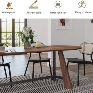 70.86" Oval Dining Table for 6–8 People