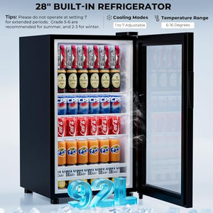 Fluted Coffee Bar Cabinet with Built-In Mini Fridge, Wine Rack & Glass Holder