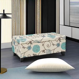 Fabric Storage Ottoman with Lid