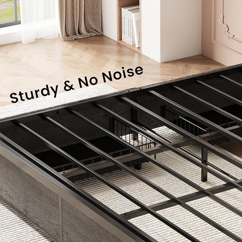 King Size Storage Bed Frame with Charging Headboard