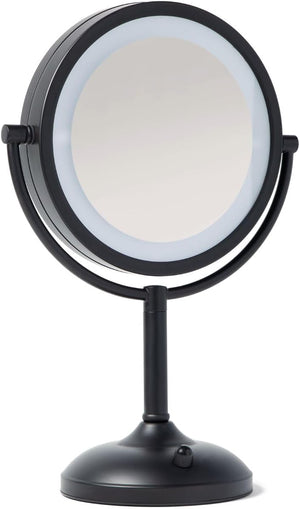 LED Lighted Tabletop Vanity Mirror with 10X/1X Magnification