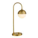 Modern Gold Table Lamp with White Glass Globe – Dimmable