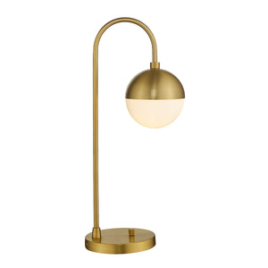 Modern Gold Table Lamp with White Glass Globe – Dimmable