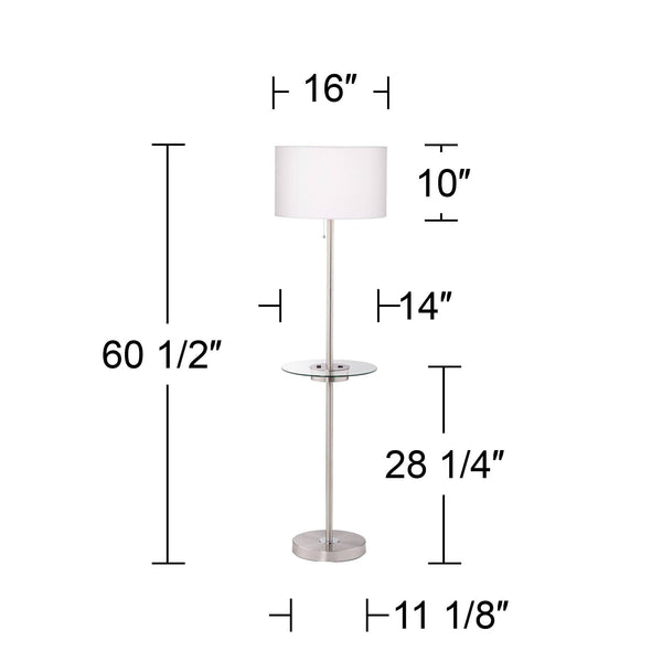 Floor Lamp with Tray Table, USB & AC Outlet