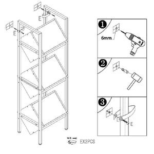 3-Tier Freestanding Wooden Wine Rack with Metal Frame