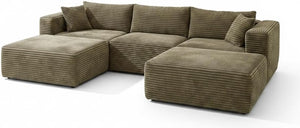 110" Modular Sectional Sofa with Ottoman