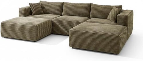 110" Modular Sectional Sofa with Ottoman