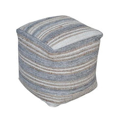 Square Wool Pouf Ottoman – 18" Cube Footstool