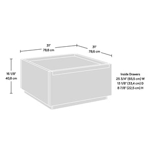 Square Coffee Table with Storage Drawers