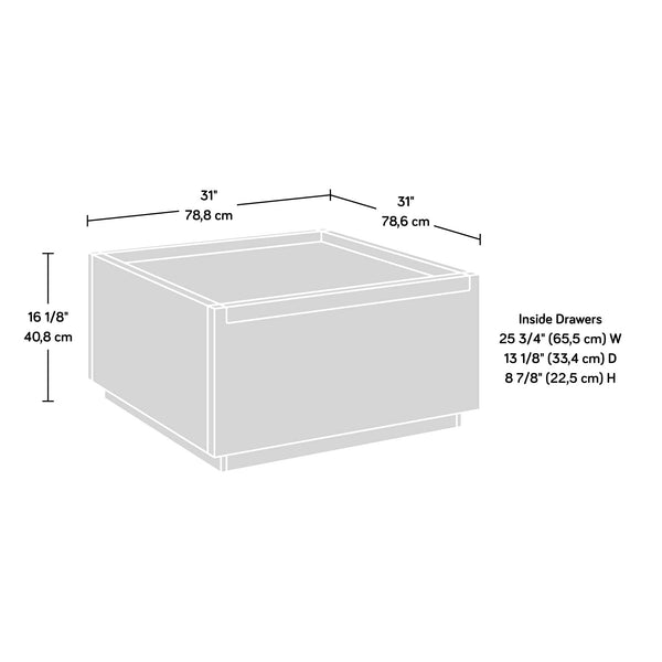 Square Coffee Table with Storage Drawers