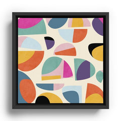 Abstract Mid-Century Modern Framed Canvas Wall Art Print – 10x10