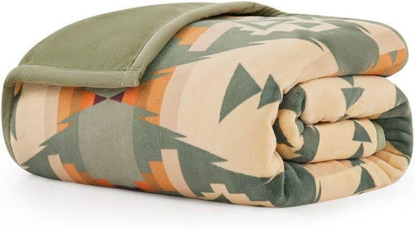 Geometric Polyester Throw Blanket 50" x 70" | Lightweight Cozy Sofa & Bed Throw