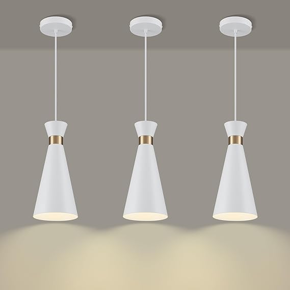 Mini Pendant Lights for Kitchen Island – Black Gold & White